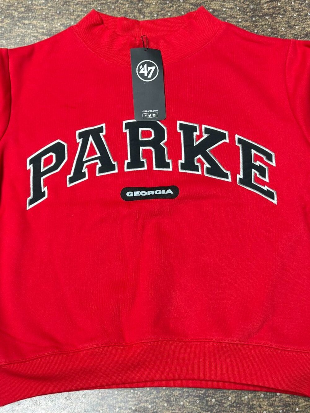 PARKE x 47 Brand Georgia Bulldogs Varsity Mockneck Sweatshirt S/M